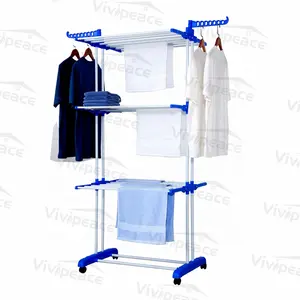 Rack de secagem de roupa de 3 andares, cabide compacto para secagem e lavanderia