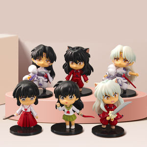 6 uds Anime Qversion Pvc estatua Modelo figura conjunto Higurashi <span class=keywords><strong>Kagome</strong></span> Sesshoumaru <span class=keywords><strong>Inuyasha</strong></span> acción juguete Anime figura - Product Image 1
