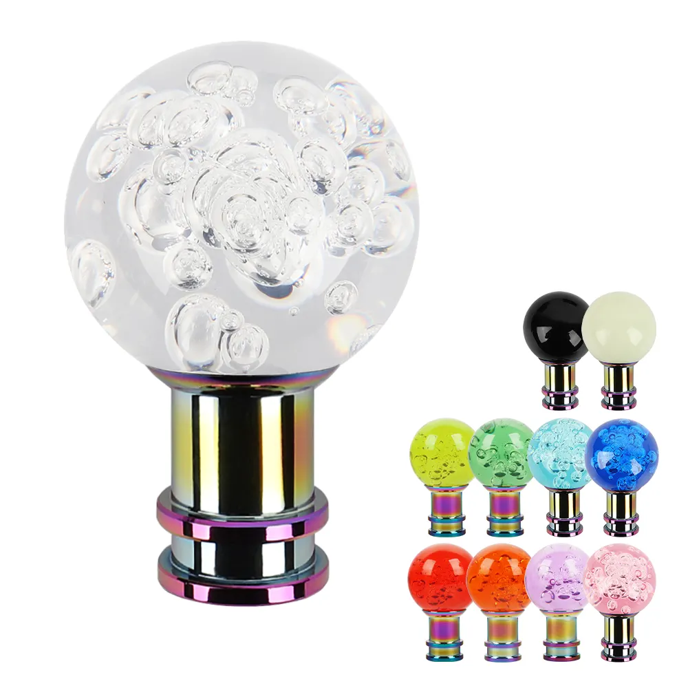 Acrylic pha lê bong bóng đầy màu sắc bóng bánh Đầu Hướng dẫn sử dụng/Auto Gear Shift Knob