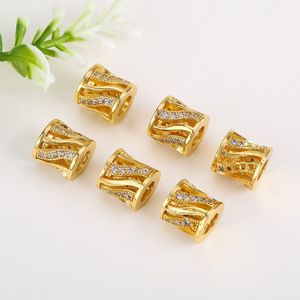 Perles micro-incrustées en forme de baril 9x9x4.5mm, entretoises en alliage de zircon, accessoires de bijoux DIY - Product Image 4