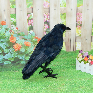 Escultura <span class=keywords><strong>de</strong></span> Cuervo Negro Artificial <span class=keywords><strong>de</strong></span> Tamaño Real para Caza, Ahuyentador <span class=keywords><strong>de</strong></span> Aves, Plástico Duradero + <span class=keywords><strong>Pluma</strong></span>, Uso en Interiores - Product Image 4