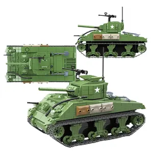 100081 셔먼 M4A1 군사 모델 탱크 블록 빌딩 장난감 육군 탱크 빌딩 세트