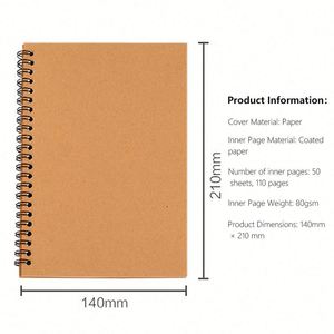 สมุดบันทึกแบบสันห่วงกระดาษคราฟท์ขนาด A5 แบบกำหนดเองได้ สมุดวางแผน สมุดแบบฝึกหัด สมุดโน้ตเปล่าสำหรับธุรกิจ - Product Image 2