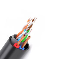 EXC exterior UTP CAT5e Cat6 Cable cobre Cat6 cable de red con 2C cable eléctrico para sistema de seguridad de cámara CCTV