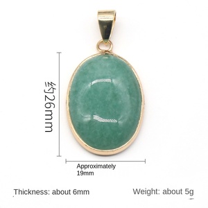 Драгоценный камень из натурального агата, полудрагоценный камень, овальная окантовка, подвеска в форме половинки яйца, медное ожерелье, Экологичная любовь - Product Image 5