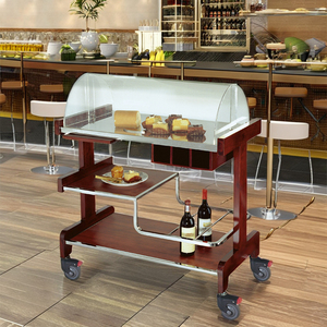 Carrito de Repostería de Acero Inoxidable C-27 con 3 Niveles, Tapa Abatible y Ruedas para Pasteles, Tartas y Panadería - Product Image 1