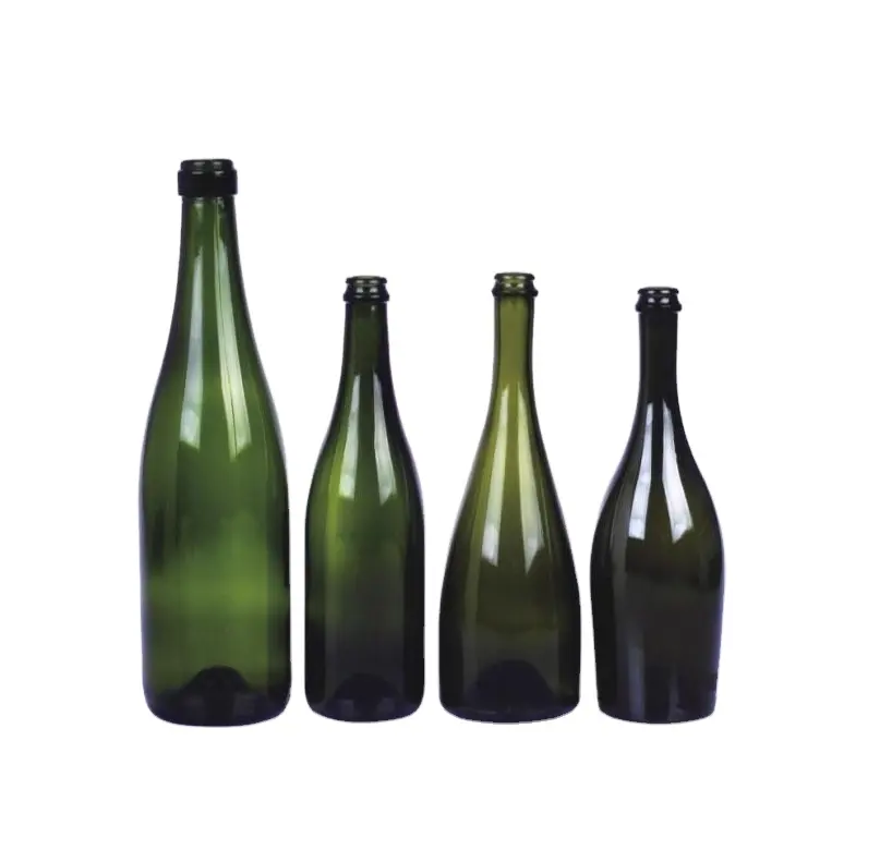 Factory Glass Wine Bottle Wholesale Round Green Empty Champagne Bottles