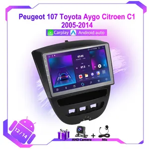 Autoradio Android pour Peugeot 107 <span class=keywords><strong>Toyota</strong></span> <span class=keywords><strong>Aygo</strong></span> Citroën C1 2005-2014, Lecteur Multimédia Vidéo sans Fil Carplay, Unité Principale DVD 2DIN - Product Image 2
