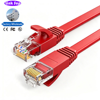 Kabel Ethernet Datar Cat6 UTP 32AWG OFC 1Gbps 350MHz RJ45 Kabel Patch Cord LAN untuk Koneksi Jaringan PC Laptop