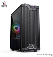 Factory Direct Sale LED RGB Aluminum Alloy Mid Tower Gaming Computer Case USB3.0 Supports ATX/MATX/ITX Motherboards 6-Slot