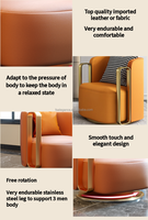 Luxuriöses Modernes Drehbar-Loungesessel-Set (2er-Set) – Große Akzentsessel für Wohn- und Schlafzimmer, Grau bedruckt, Heim- und Hotelmöbel