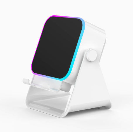 5-in-1 Wireless Induction Speaker with RGB Ambient Light and 360 Degree Phone Stand - Portable Speaker for iPhone Android