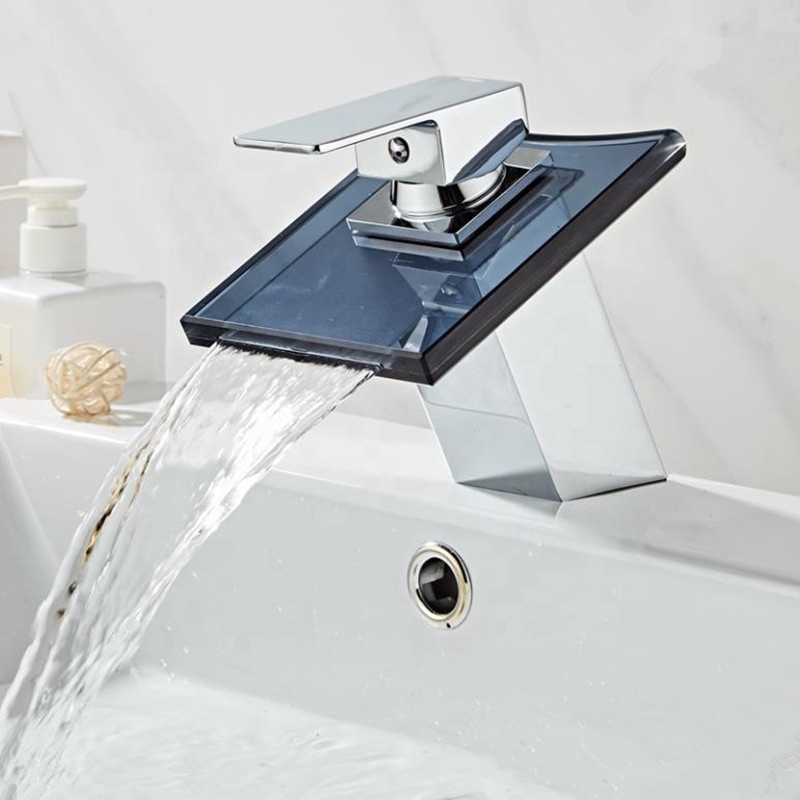 ROVATE ванная комната 3 вида цветов Стекло Носик светодиодный Водопад кран