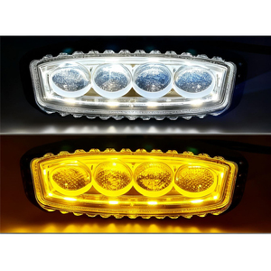 Lampe de travail <span class=keywords><strong>LED</strong></span> bicolore blanc-jaune 12-24V pour voiture, SUV, VTT, camion, moto tout-terrain, phare de conduite DRL à lentille 4D - Product Image 5