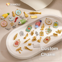 Pendentif amusant YML en acier inoxydable plaqué or et argent, émail, zircon, poisson océanique, cœur, accessoires de bijoux DIY, étanche