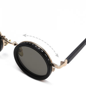 <span class=keywords><strong>Gafas</strong></span> de Sol Redondas Steampunk de Moda, Logotipo Personalizado, ND 1-9 Niveles, Polarizadas, Protección UV, ND9 Ajustable - Product Image 3