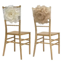 Housses de chaise de mariage en tulle blanc pour décoration de chaise articulée en bambou pour mariage à thème hôtelier