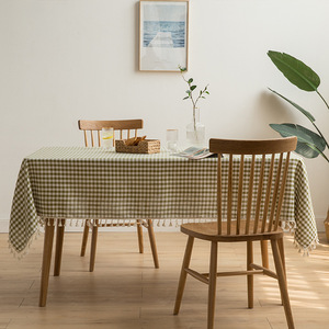 <span class=keywords><strong>Mantel</strong></span> <span class=keywords><strong>Rectangular</strong></span> <span class=keywords><strong>de</strong></span> <span class=keywords><strong>Lino</strong></span> y Algodón Japonés con Borlas - Product Image 5
