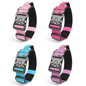 Venta al por mayor de collares de perro de diseño personalizado ajustable transpirable grande y mediano táctico hebillas de metal duraderas de estilo clásico de poliéster - Product Image 3