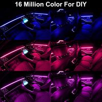 USB voiture LED lumière ambiante bandes acryliques couleurs RVB intérieur de voiture application cachée télécommande lampe d'ambiance