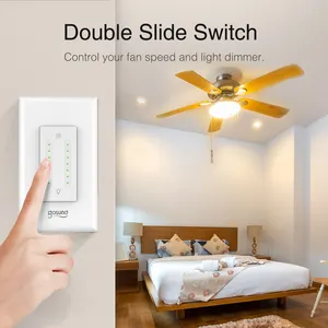 Double Slide Touch Wireless Alexa Voice Control Dimming Smart Wall Touch Switch