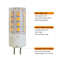 Ampoule LED GY6.35 Dimmable DC/AC12V 5W Base Bi-pin CRI 80 Température de Couleur 3000K-6000K Usage Résidentiel