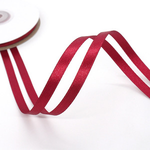 Bh Double Faced Satin <b>Ribbon</b> 0.6 Cm Wine <b>Red</b> 25m Gift Wrapping <b>Ribbon</b> - Product Image 4