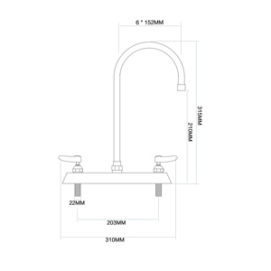 Robinet mélangeur commercial eau chaude et froide avec col de cygne pivotant pour économie d'eau - Product Image 2