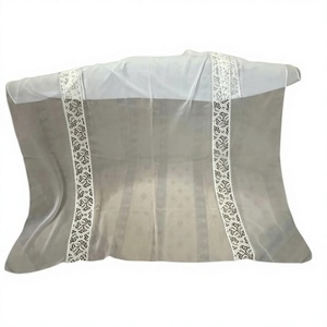 Écharpe en mousseline de soie pour femme, broderie florale, garniture en strass, légère et respirante, vente en gros, OEM ODM personnalisé - Product Image 2
