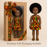 Poupée éducative en vinyle souple de 18 pouces, personnalisable, peau noire, afro-américaine, pour bébé fille