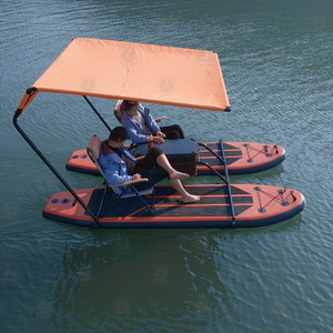 <span class=keywords><strong>Bateau</strong></span> Catamaran Gonflable Drop Stitch en Promotion pour 2 Adultes avec Auvent et Sièges – Idéal pour la Pêche et la Détente sur Lac - Product Image 5
