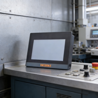 PLC con Pantalla Táctil de 7 Pulgadas, HMI Todo en Uno, RS232, RS485, IO, Controlador Lógico Programable, Compatible con Mitsubishi FX2N FX3U
