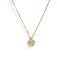Venta caliente verano océano viento serie collar Acero inoxidable estrella de mar Shell colgante oro con diamante perla circón fiestas