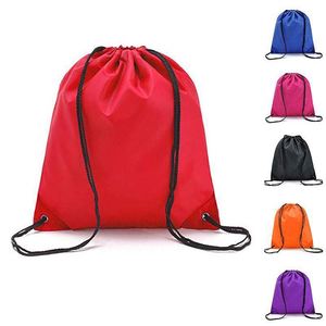 210d Polyester Waterproof <b>Drawstring</b> <b>Backpack</b> Sports Draw String Bag for Outdoor Sports and Shopping - Product Image 1