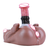 Molde de silicona YC-2334 para glúteos masculinos con pene de caballo realista, juguetes sexuales con dildo 2 en 1, vagina de bolsillo, ano y senos, juguetes sexuales.