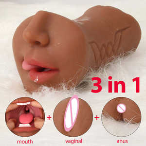 Boneka Silikon Masturbasi Pria Mulut Vagina Wanita Boneka Anal Realistis Cup Masturbasi Pria Mainan Seks - Product Image 1