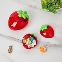 Linda fruta en forma de manzana/fresa/sandía/piña caja de plástico caja de embalaje caja de dulces