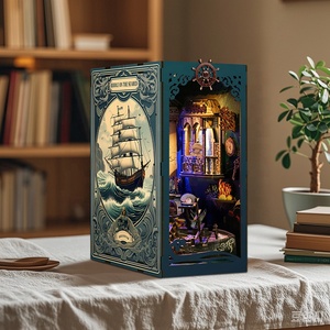 Maison de poupée créative et coin lecture <span class=keywords><strong>pour</strong></span> adultes, un projet de maison miniature à construire soi-même et un puzzle 3D avec des jouets en bois <span class=keywords><strong>pour</strong></span> les avancés - Product Image 4
