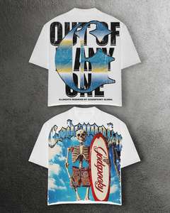 T-shirt Homme Oversize en Maille Imprimé Streetwear Écologique Respirant de Haute Qualité avec Étiquettes, Grande Taille, Lavage à l'Eau - Product Image 3