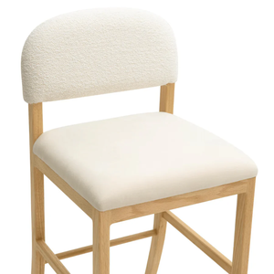 Tabouret de bar Celia Performance en chêne avec revêtement bouclé et design moderne pour usage commercial et salle à manger - Product Image 2