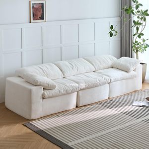 Envío Gratis, Sofá Modular Blanco Extra Grande de 120 Pulgadas en <span class=keywords><strong>Stock</strong></span>, Sofá Comprimido con Cojines Afelpados para Sala de Estar - Product Image 1