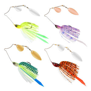 Esche Artificiali Hessen con Paillettes 5g 7g 10g 14g, Gonne Rotanti per Pesca, Buzzbait con Nappa, Chatterbait a Coda di Gallo - Product Image 1