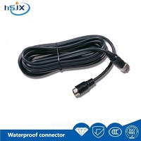Câble vidéo M12 à quatre conducteurs pour remorque, surveillance de véhicule, ligne aviation, contact en cuivre, rallonge mâle, indice de protection IP67, PVC