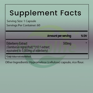 Cápsulas de Extracto de Saúco Negro OEM ODM, Refuerzan el Sistema Inmunológico, Antioxidante, Aumentan la Energía, Mejoran el Estado de Ánimo, Veganas, Sin OMG, Sin Gluten - Product Image 2