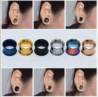 Tunnel d'oreille en acier inoxydable pour enfants, à simple élargissement, avec vis creuse, dilatateurs d'oreille, jauges d'oreille, cadeau pour le corps