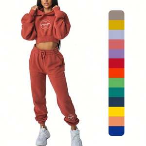 Sudadera Informal de Invierno para Mujer, con Bolsillos de Algodón, Estilo Urbano, con Capucha, Logotipo Personalizado, Conjunto Deportivo, Venta al Por Mayor del Fabricante - Product Image 1