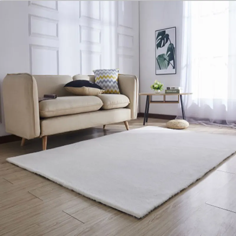 Bedroom extra soft silky White Faux Fur Area Rugs Fluffy Fur Carpet