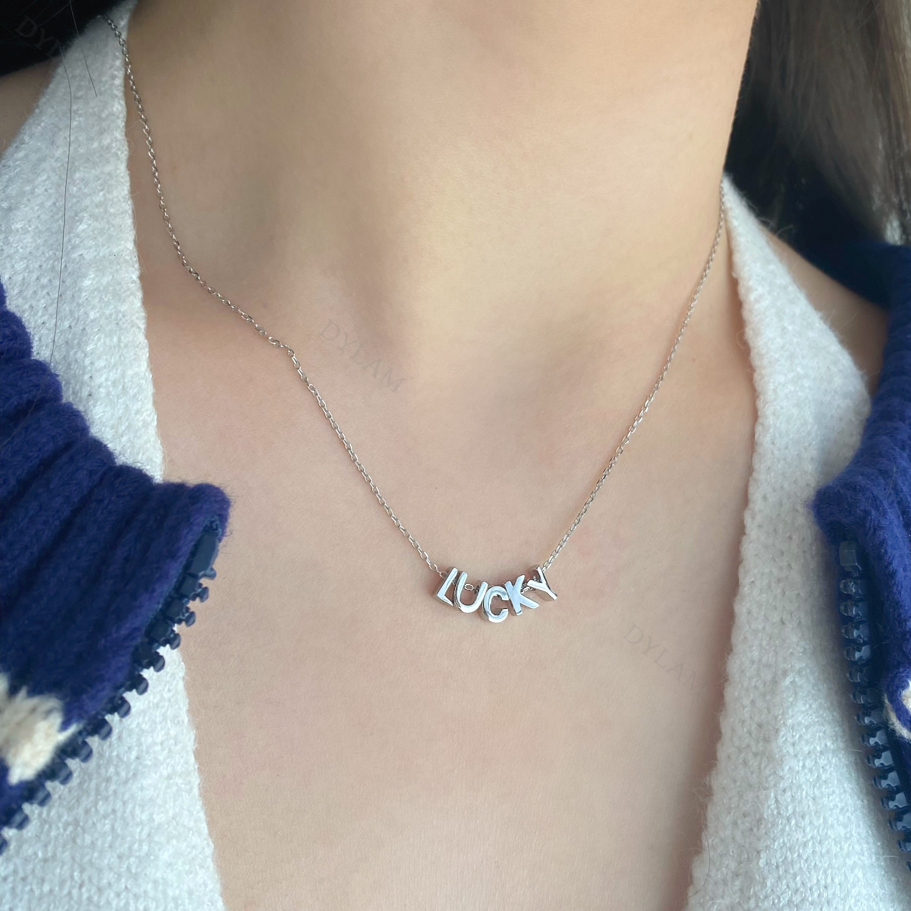AGVANA Collana Con Iniziale A-Z In Argento Sterling 925, Ciondolo Alfabeto, Catena Regolabile 40+5 Cm, Regalo Donna In Scatola