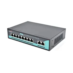 Wanglink AI PoE + PoE Switch 8 puertos para CCTV 120W fuente de alimentación interna