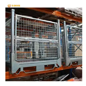 Customized Australian high capacity heavy duty stackable transport steel foldable cage stillage